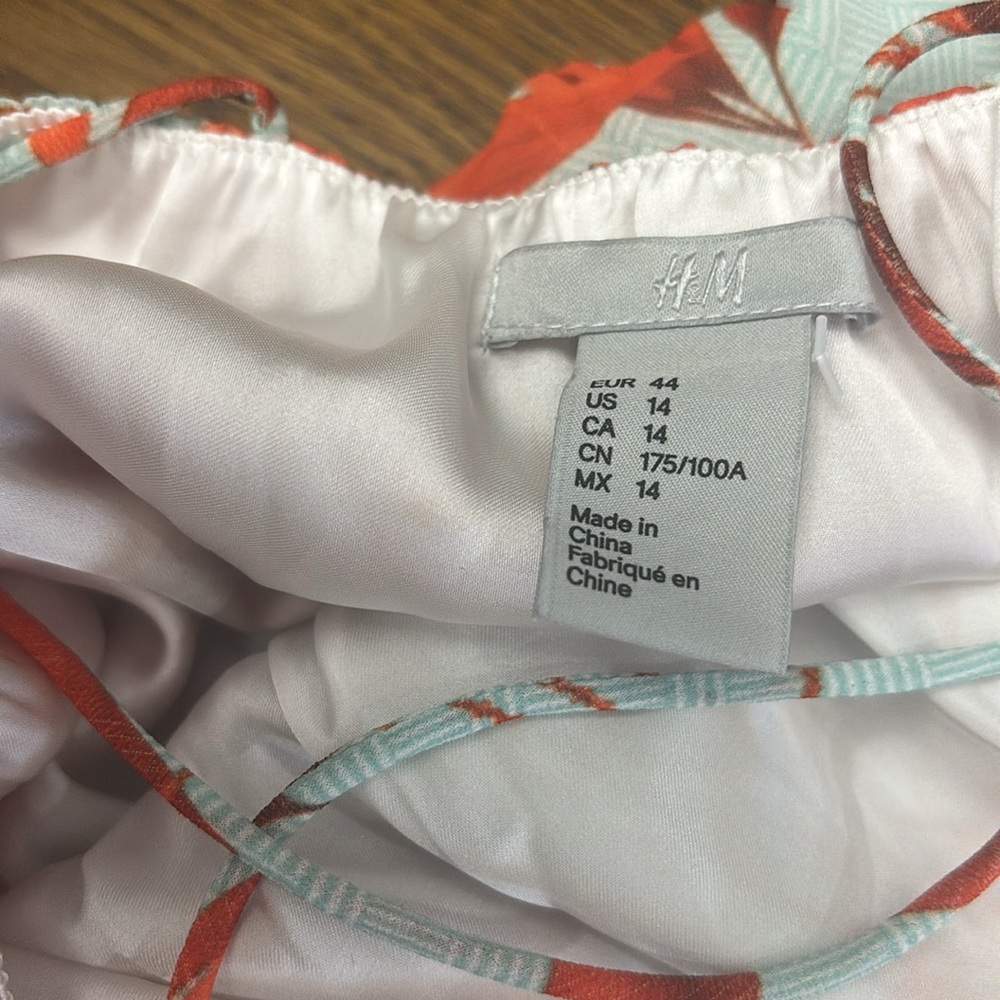 H &M Orange & Pale Green Palm Maxi Dress - Picture 7 of 12